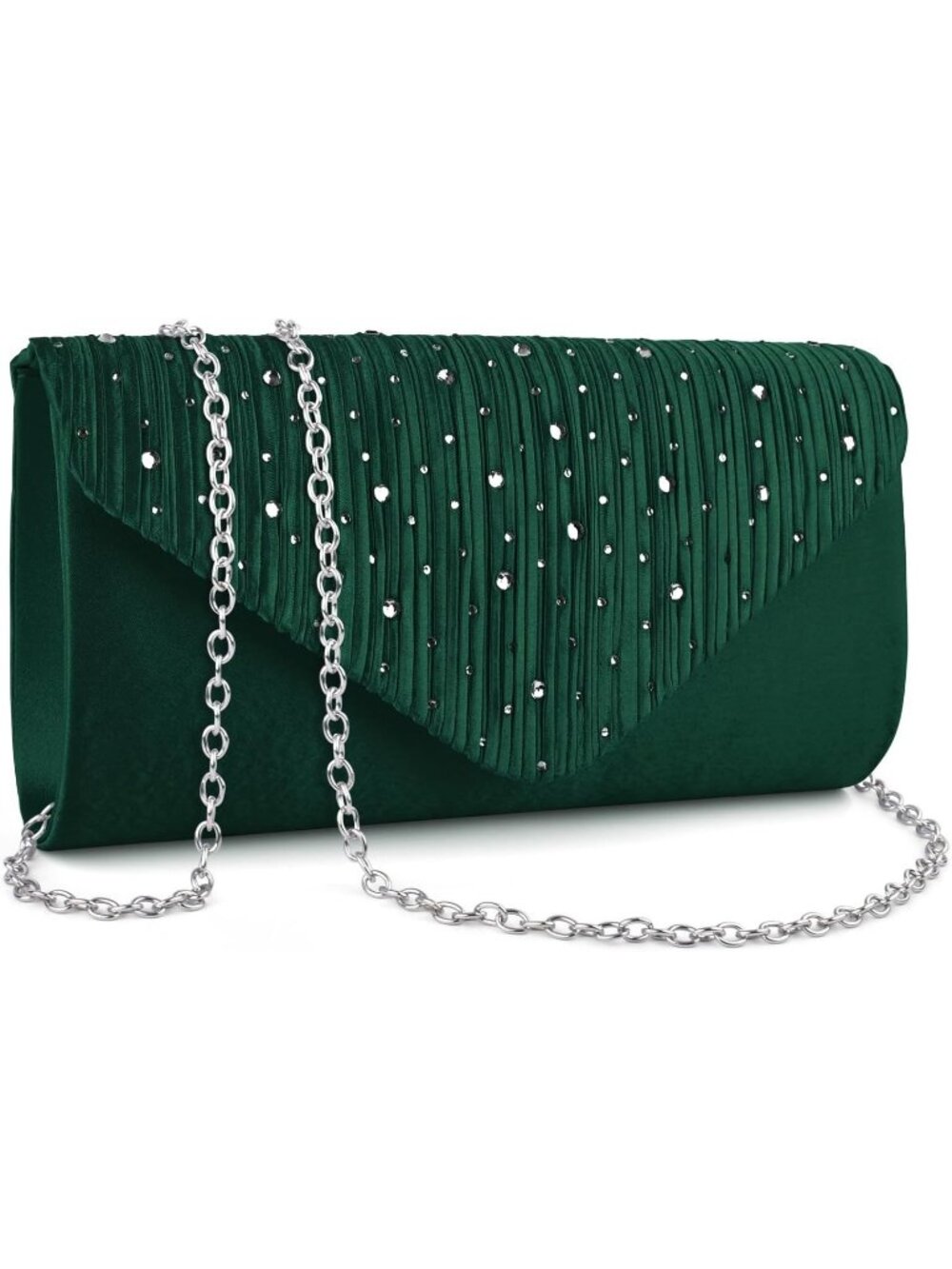 Women Dark Green Wedding Party Cocktail Envelope Bag Crossbody Shoulder Handbags